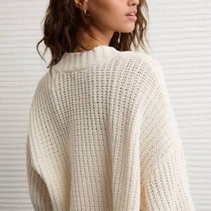 MAKE AN OFFER - AMERICAN EAGLE Chenille Oversized Open-Knit Sweater Pullover
